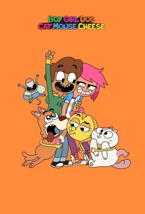 Boy Girl Dog Cat Mouse Cheese's Poster